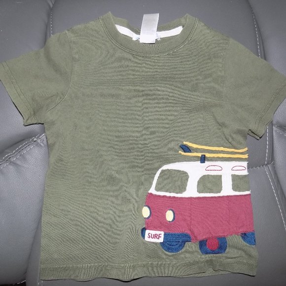 Janie and Jack Olive Green W/Van Shirt - Picture 1 of 3
